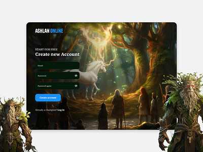 Daily UI Challenge: Fantasy MMO daily challenge fantasy figma game game design product design registration sign up ui ui challenge ui design ux design