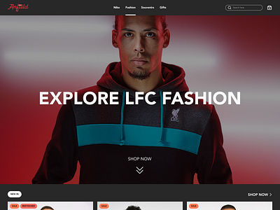 Anfield Shop / YNWA anfieldshop buy ecommerce fashion liverpool liverpoolfc ui