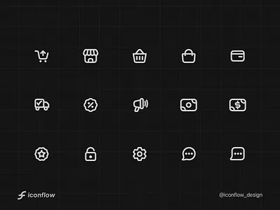 E-commerce Icon Set 2/9 cart cash chat clean delivery e commerce ecommerce figma icon pack icon set icons line icon minimal shop shopping sketch svg ui web