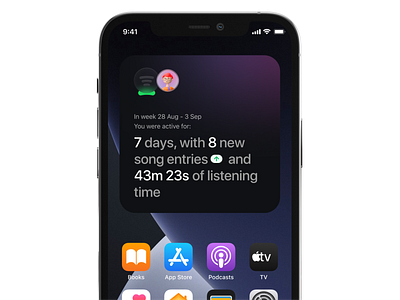Spotify widget app apple clean concept dark mode design ios iphone mobile music songs ui widget widget design widgets