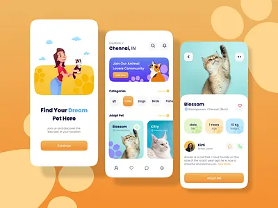 Pet Adoption App app icon branding concept daily ui design graphic design illustration logo ui vector