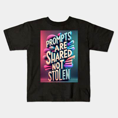prompts are shared not stolen branding graphic design illustration tshirt