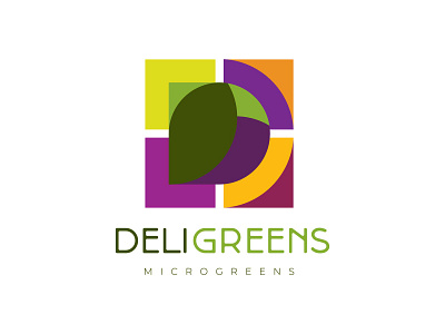 Deligreens Logo Design branding colorful custom deligreens design graphic design greens illustration logo logo design microgreens pattern square vector