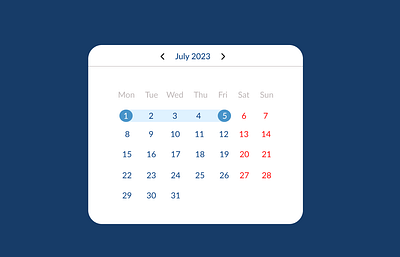Calendar UI calendar clean simple ui