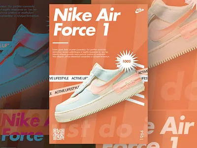 Nike Air Force 1 Poster branding design designer figma landing nike nike air force poster postershoes shoes street text ui ux web