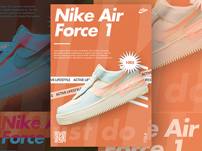 Nike Air Force 1 Poster branding design designer figma landing nike nike air force poster postershoes shoes street text ui ux web