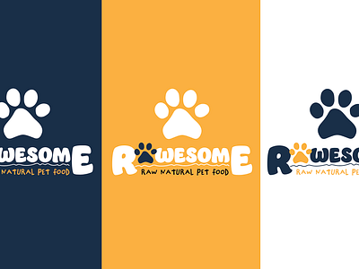 Logo & Branding - Rawsome Natural Pet Food adobe brand brand design brand designer brand identity branding design dog dog foot graphic design graphic designer logo logo design logo designer mockup packaging packaging design pet pet food raw food