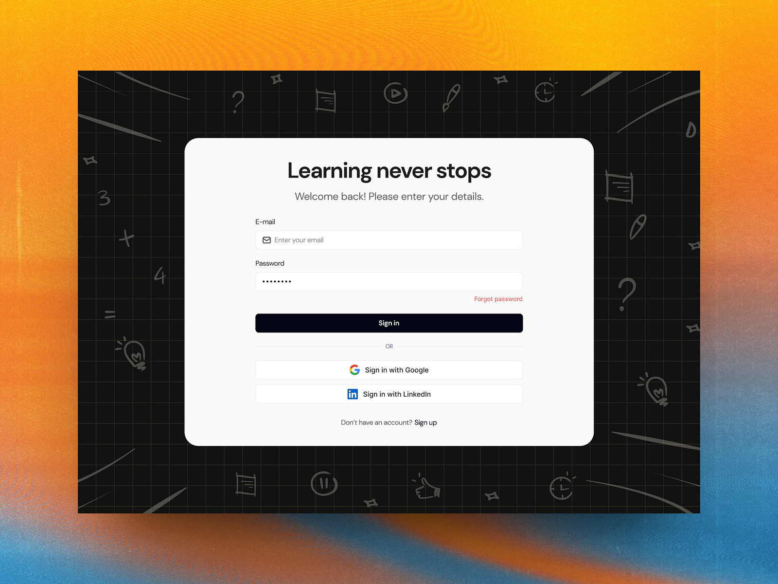 Edtech Login screen by Adisa Joshua on Dribbble