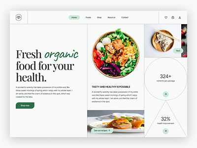 Organic Food E-commerce Website Landing Page above the fold e commerce ecommerce food health minimal nutrition organic store ui ux