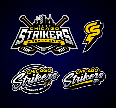 chicago strikers hockey logo branding graphic design hockey logo logo sport logo