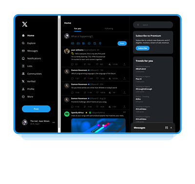 Twitter's web app user interface behance branding daily ui dashboard design design designer figma interaction design social ui uiux visual design web design website design