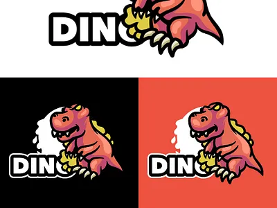 Cute Dino Mascot animal business cartoon character cute design dino dinosaur dragon element esport gaming illustration isolated jurassic logo monster predator sticker template