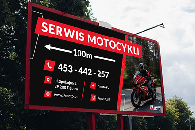 Baner reklamowy 2x1m 200x100cm 2x1m baner baner reklamowy graphic design layout moto service service serwis motocykli typography