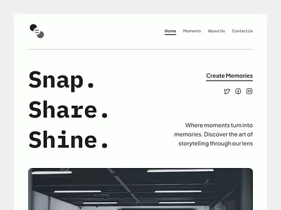 PixelTales - Studio Landing Page agency agency landing page clean design landing page landingpage marketing minimalist photo studio photography ui ux web design