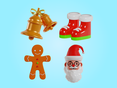 3d Christmas icons element 3d element 3d icon christmas clipart design gingerbread graphic design holiday icon illustration new year nutcracker santa claus ui ux