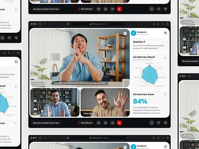 Intervio - AI Interview Meeting Dashboard ai ai app ai dashboard ai design ai website artificial intelligence clean ui dashboard dashboard app product design radar score ui design uiuxdesign