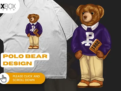 Streetwear Design Polo for T-Shirt and Clothing - Bear Paint cartoon character fashion design graphic design illustration polo bear streetwear design tshirt design