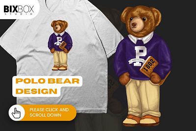 Streetwear Design Polo for T-Shirt and Clothing - Bear Paint cartoon character fashion design graphic design illustration polo bear streetwear design tshirt design