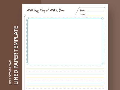 Free Printable Blank and White Kindergarten Writing Paper Template