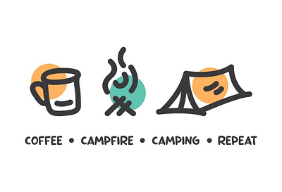 Coffee Campfire Camping Repeat adventure barista beverage bonfire caffeine campfire camping coffee forest hiking holiday hot i love coffee mountain mug national park nature outdoors travel vacation