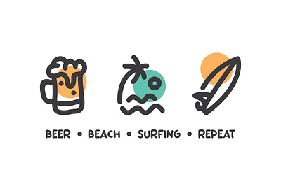 Beer Beach Surfing Repeat alcohol beach beer beverage brewery drink drinking glass island ocean octoberfest paradise party sea sports summer summertime surfing tropical vacation