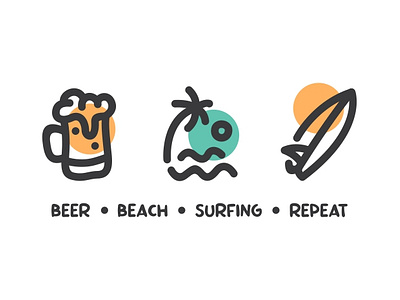 Beer Beach Surfing Repeat alcohol beach beer beverage brewery drink drinking glass island ocean octoberfest paradise party sea sports summer summertime surfing tropical vacation