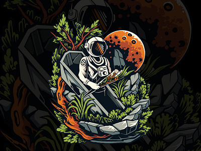 astronaut vector illustration cartoon galaxy