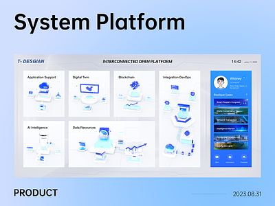 Interconnected Open Platform 3d 3d illustration index page platform products ui