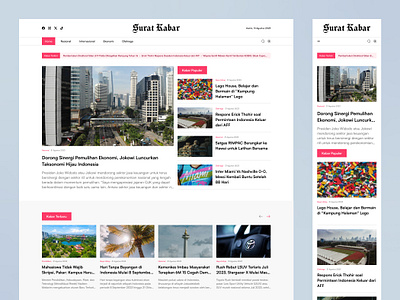 Surat Kabar - Responsive article clean design indonesia koran magazine media media web mob mobile news news paper responsive surat kabar ui ux web design