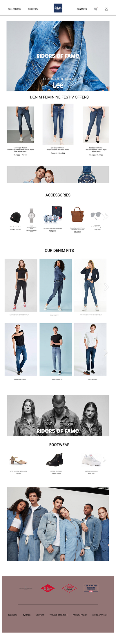 Lee Cooper - Denim Clothing Website blue cooper e commerce graphic design jeans lee lee cooper ui