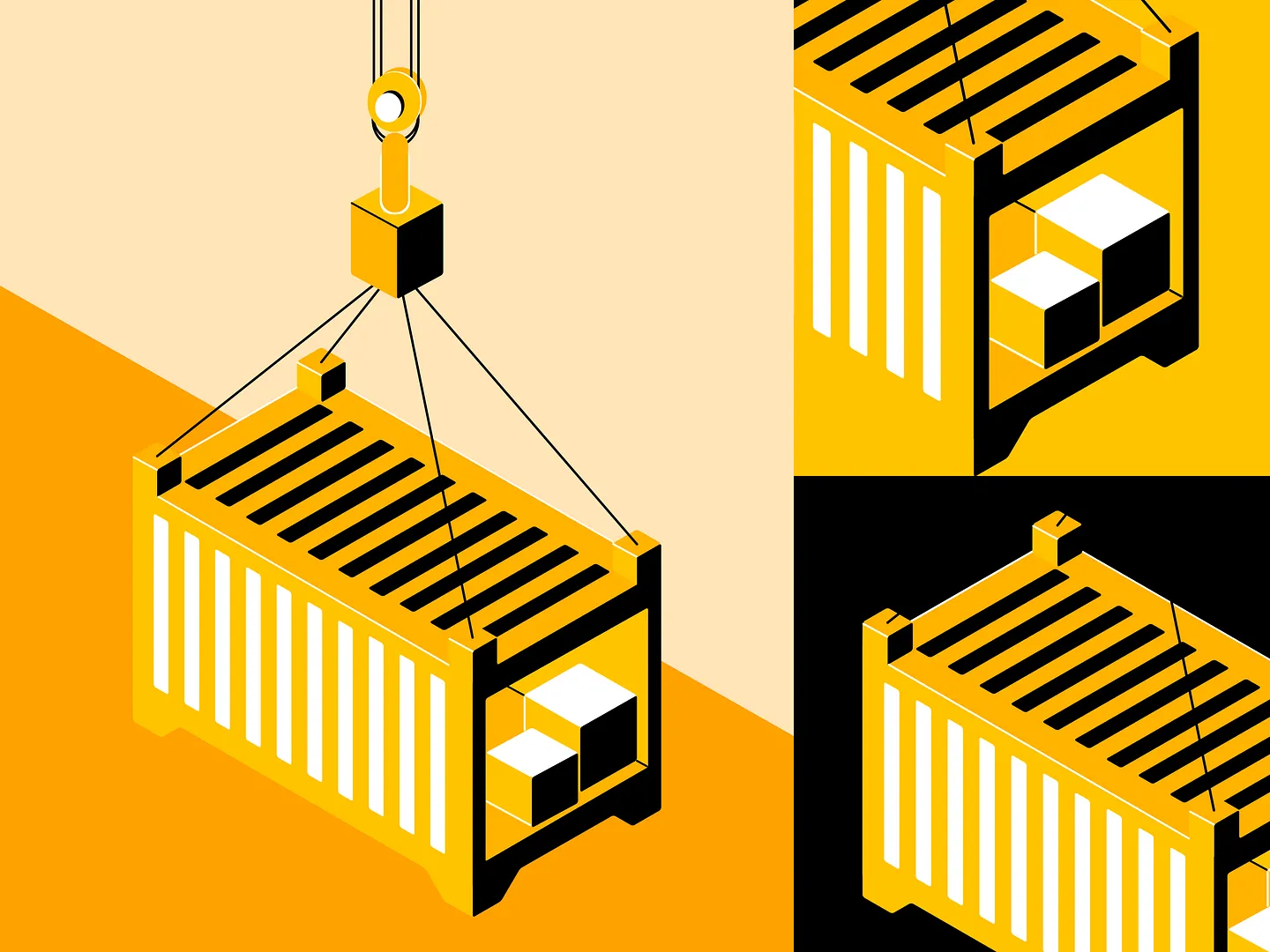 Modern Cargo Illustration for Warehouse Websites