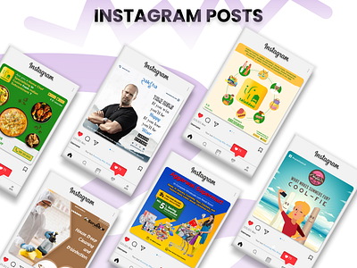 Instagram Post Designs ad advertisement animation art branding design graphic design illustration insta instagram socialmedia trending