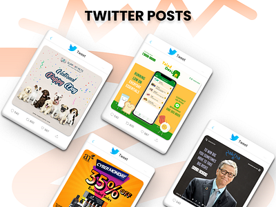 Twitter Post Designs ad advertisement ai animation art branding design graphic design illustration socialmedia twitter ui vector