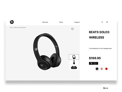 Beats Solo3 Wireless aesthetic beats black design e commerce headphone landingpage minimalistic music simple ui ux white