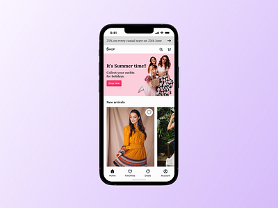Women's Clothing Store - Home mobile app ui ux