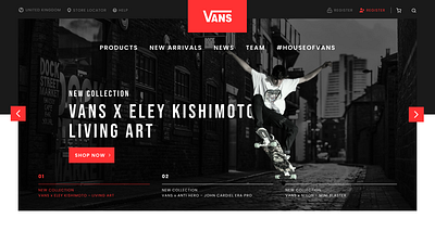 Tracing Vans UI branding ui ux website