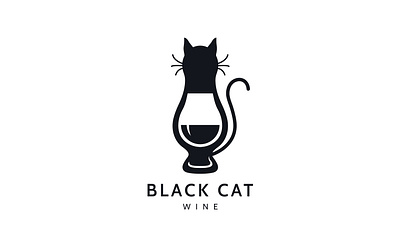 Black Cat Wine Logo Design best logo black logo company logo creative logo design illustration logo logo design logo maker logo redesign minimal logo professional logo unique logo wine logo