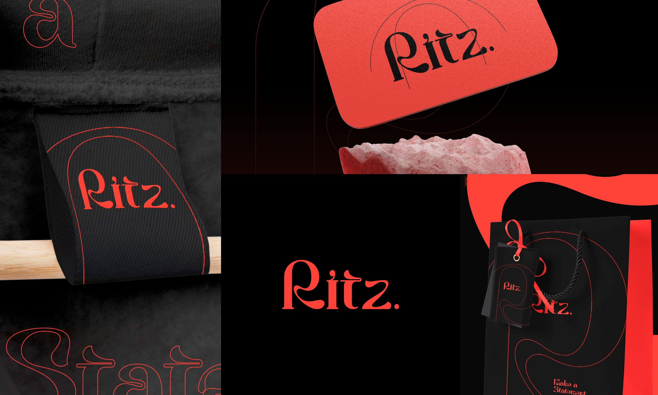 Ritz | Clothing Company Brand Identity adobe illustrator brand brand identity design branddesign branding clothing brand clothing branding clothing logo design fashion branding fashion logo graphic design logo luxury luxury clothing luxury logo packaging design ritz womenswear wordmark