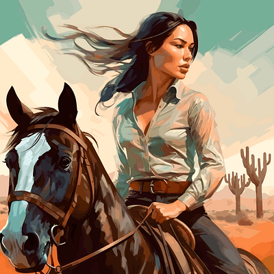 Cowboy girl design graphic design illustration vector