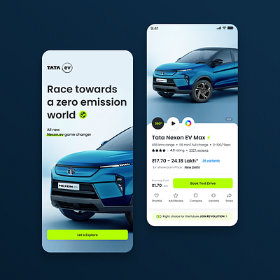 TATA | Nexon EV Max app car car specifications design electric vehicle ev green minimalist mobile nexon tata visualisation
