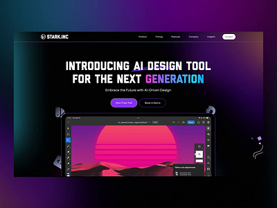 Stark.inc - AI Design Tool 2023 ai ai power animation artificial banner design branding creative design design generator graphic design image generator logo motion graphics photoshop trending ui ux website website design