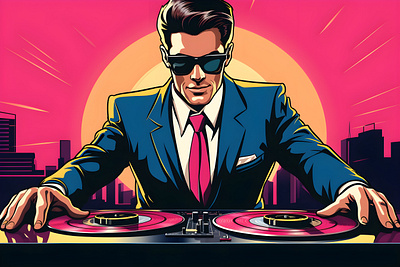 Dj businesmen design graphic design illustration vector