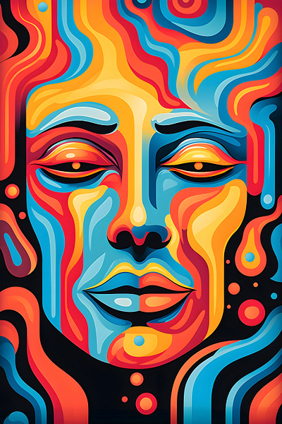 Abstract art face design graphic design illustration vector