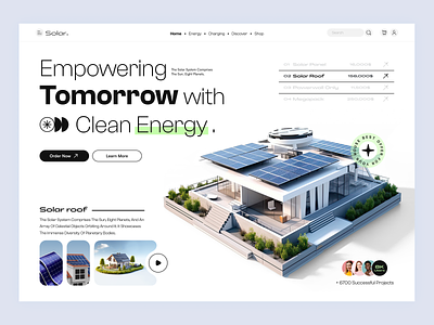 Solar Panel design energy home homepage house panels renewable energy solar solar panel solar power solar roof tesla ui ux web webpage website