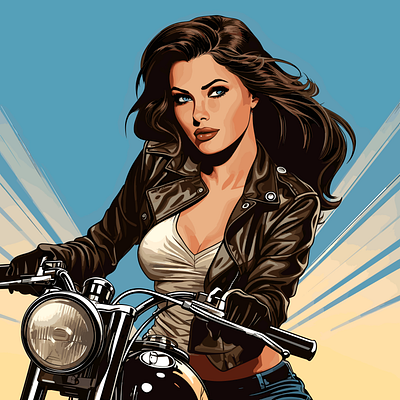 Biker girl design graphic design illustration vector