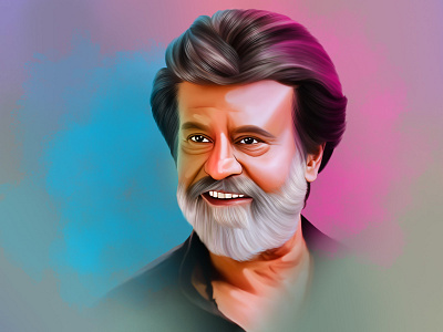 #Rajnikant Digital Painting 2d 3d adobe photoshop animation brand identity branding character design characterdesign digital illustration digitalart graphic design logo ui