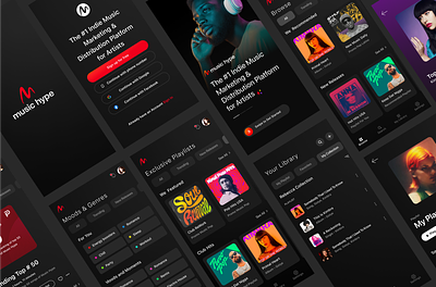 Music Mobile App design✌️ branding dark dashboard djs music music music mob app music services producers songs spotify tracks uikreative user experience design website