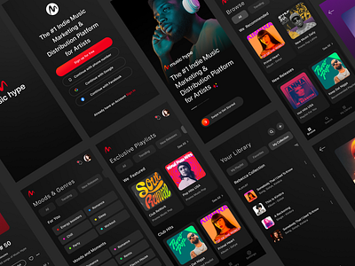 Music Mobile App design✌️ branding dark dashboard djs music music music mob app music services producers songs spotify tracks uikreative user experience design website