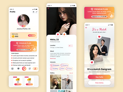 Dating App dating app mobile app ui ui design uiux user interface user profile ux ux design uxui