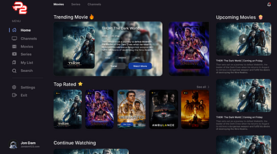 P2 - Android TV App Design android app design film movie p2 tv ui ux